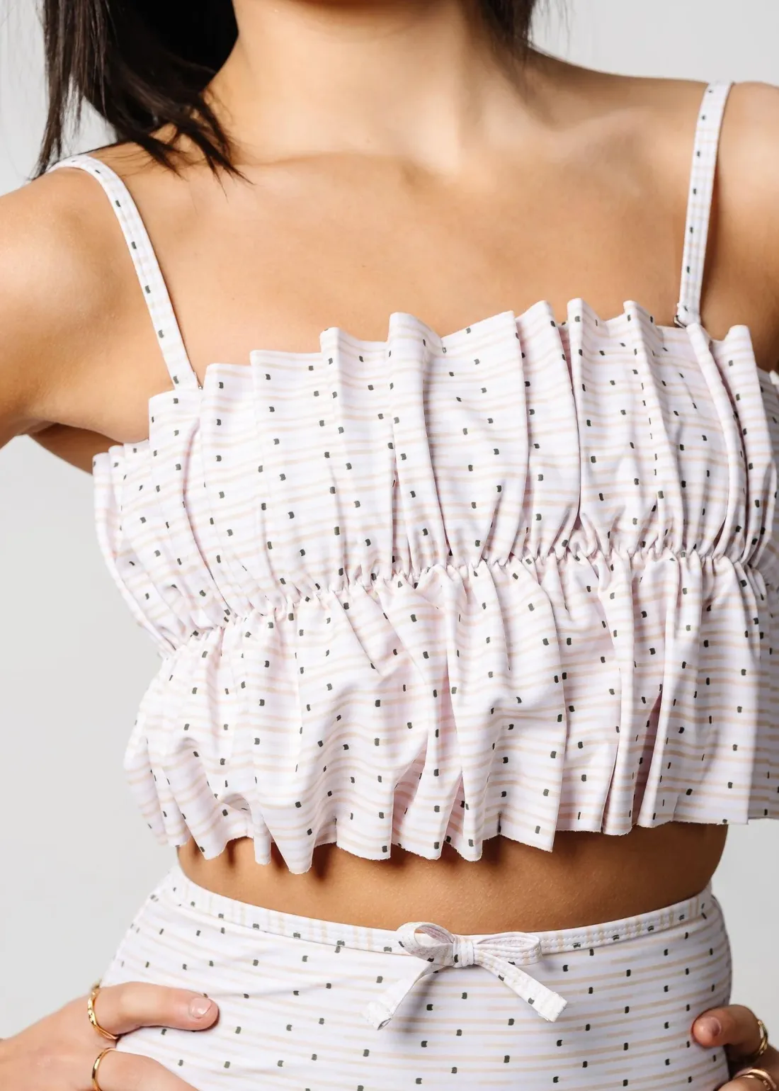 Kortni Jeane All Neutral | Youth Oversized Ruffle Top all-neutral Discount