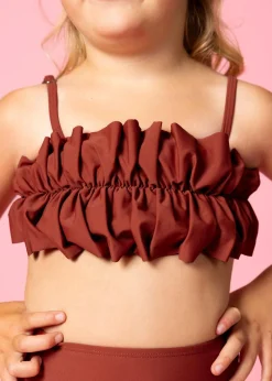 Kortni Jeane Amber Brown | Mini Oversized Ruffle Top AmberBrown Clearance