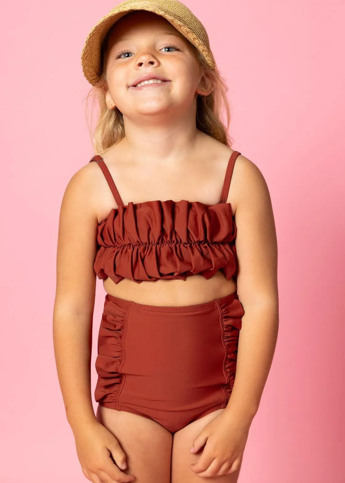 Kortni Jeane Amber Brown | Mini Oversized Ruffle Top AmberBrown Clearance