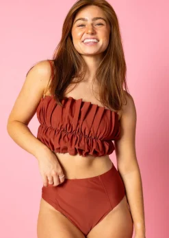 Kortni Jeane Amber Brown | Oversized Ruffle Top AmberBrown New
