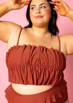 Kortni Jeane Amber Brown | Oversized Ruffle Top AmberBrown New