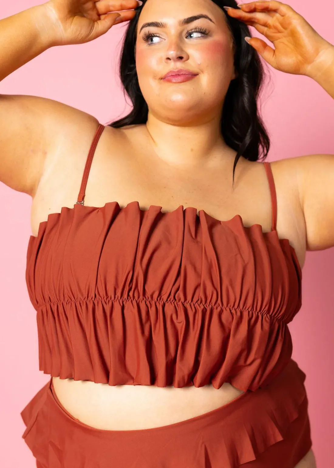 Kortni Jeane Amber Brown | Oversized Ruffle Top AmberBrown New