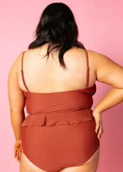 Kortni Jeane Amber Brown | Oversized Ruffle Top AmberBrown New