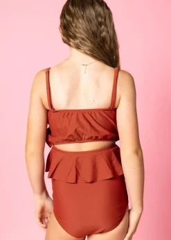 Kortni Jeane Amber Brown | Youth Oversized Ruffle Top AmberBrown Fashion