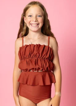 Kortni Jeane Amber Brown | Youth Peplum Bottoms AmberBrown Outlet