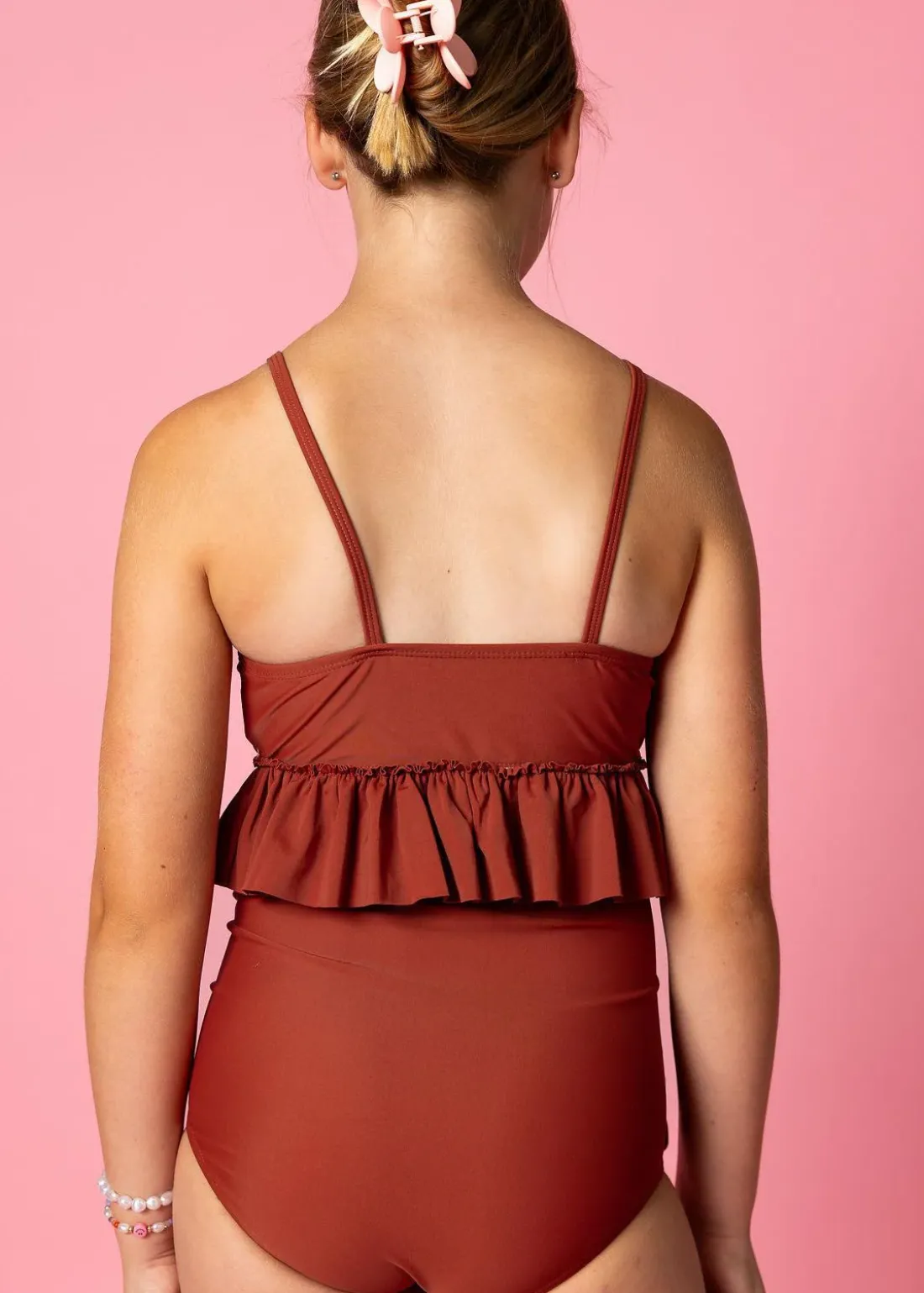 Kortni Jeane Amber Brown | Youth Peplum Top AmberBrown Hot