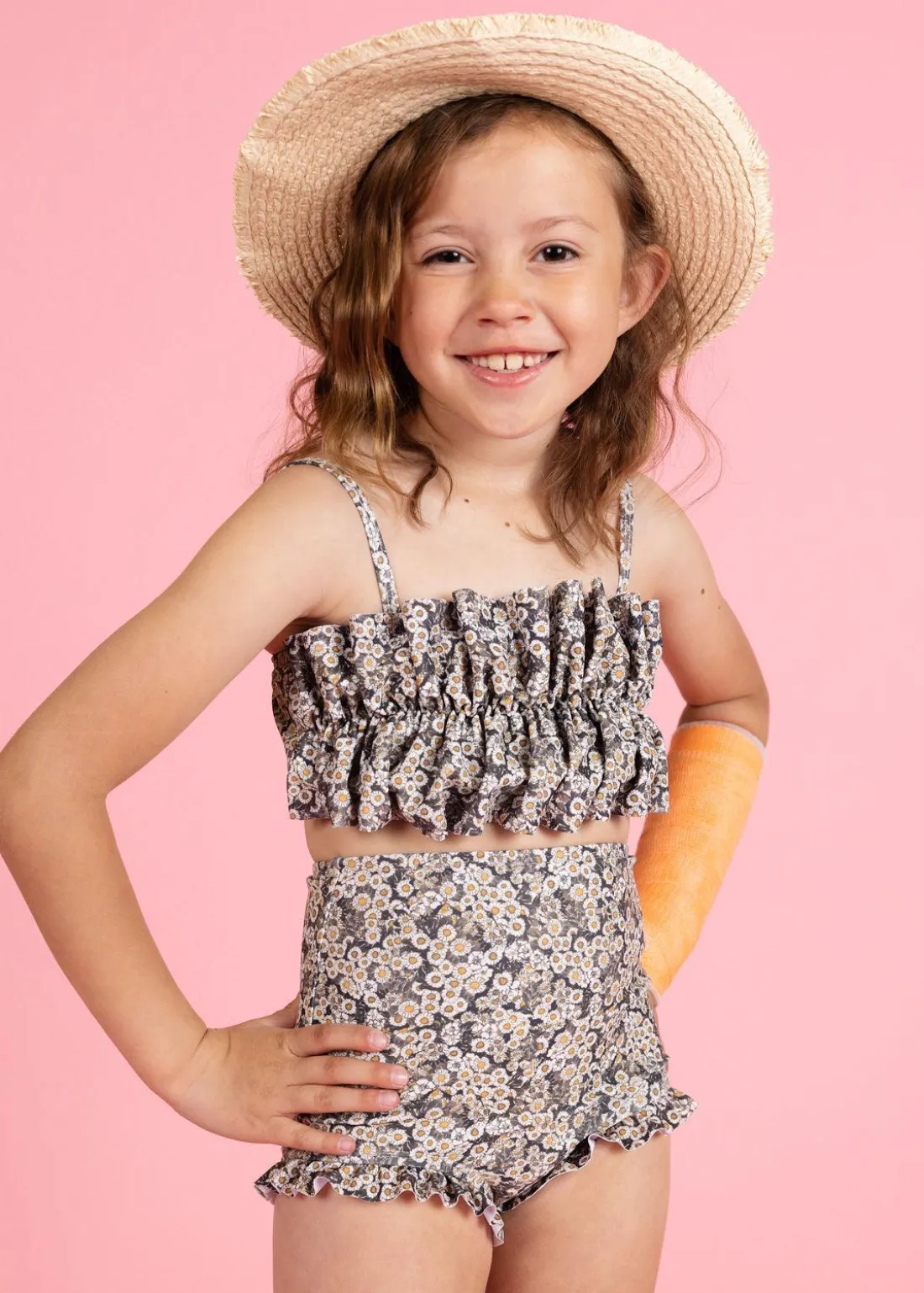 Kortni Jeane Antique Daisy | Mini Oversized Ruffle Top AntiqueDaisy Clearance