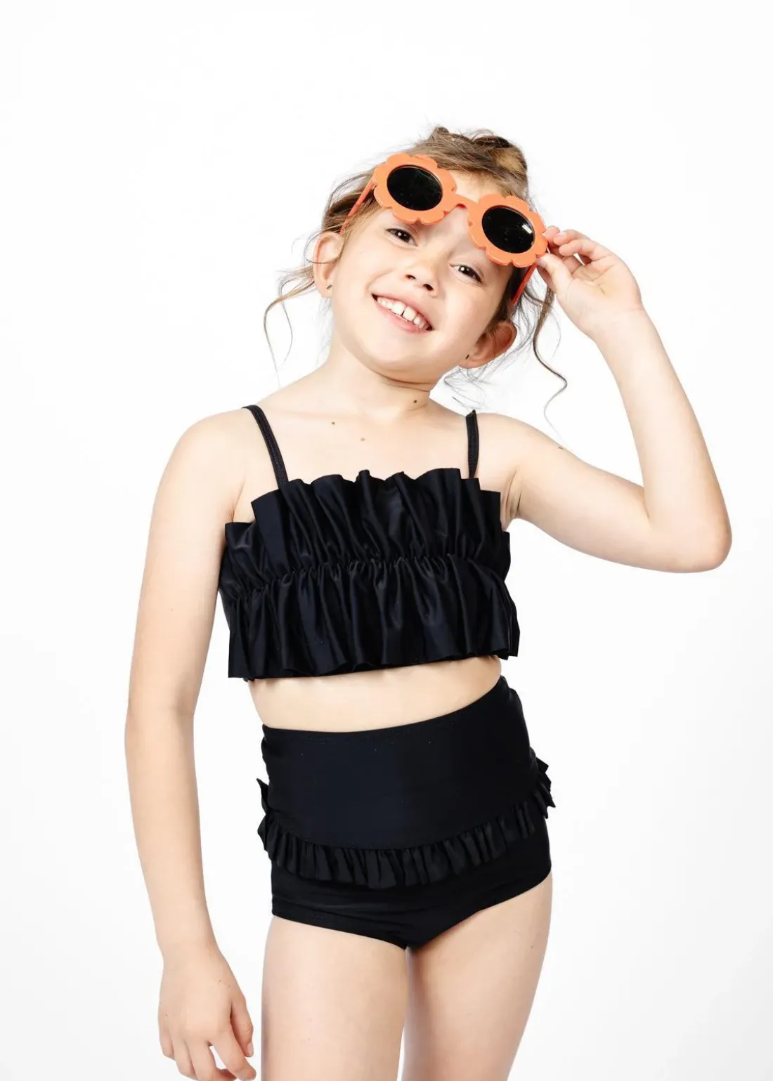 Kortni Jeane | Mini Mid-Ruffle Bottoms Black Hot
