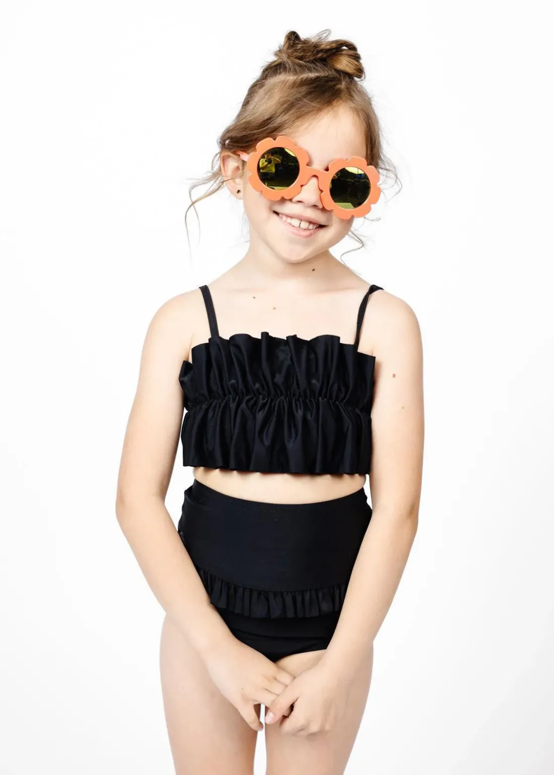 Kortni Jeane | Mini Oversized Ruffle Top Black Online