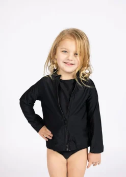 Kortni Jeane | Mini Rashguard Top (Unisex) with Zipper Black Sale