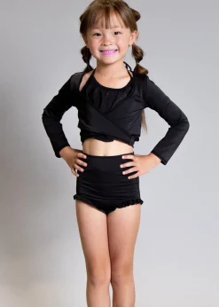 Kortni Jeane | Mini Wrap Top Rashguard Black Discount