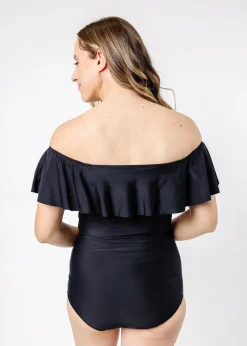 Kortni Jeane | Ruffled Around Top Black Clearance