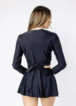 Kortni Jeane | Wrap Top Rashguard Black Fashion