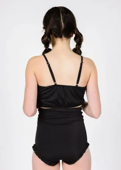 Kortni Jeane | Youth Oversized Ruffle Top Black New