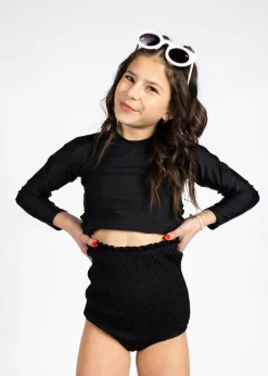 Kortni Jeane | Youth Rashguard Top (Unisex) Black Discount