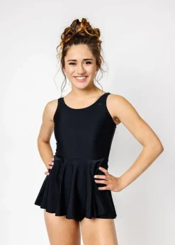Kortni Jeane | Youth Skirted One-Piece Black Hot