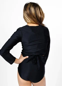 Kortni Jeane | Youth Wrap Top Rashguard Black Best
