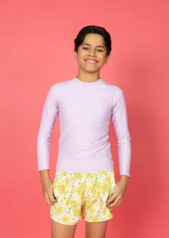 Kortni Jeane Bright Lilac | Youth Rashguard Top (Unisex) BrightLilac Outlet