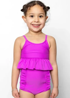 Kortni Jeane Brilliant Violet | Mini Down in Front Ruffle Bottoms Brilliant_Violet Outlet