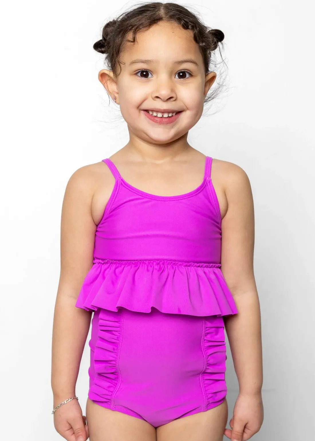 Kortni Jeane Brilliant Violet | Mini Down in Front Ruffle Bottoms Brilliant_Violet Outlet