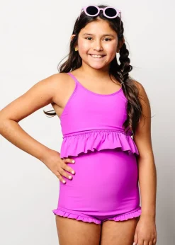 Kortni Jeane Brilliant Violet | Youth All Ruffled Up Bottoms Brilliant_Violet Outlet
