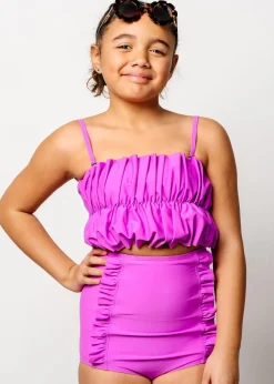 Kortni Jeane Brilliant Violet | Youth Oversized Ruffle Top Brilliant_Violet Sale