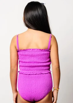 Kortni Jeane Brilliant Violet | Youth Smocked Bottoms Brilliant_Violet Clearance
