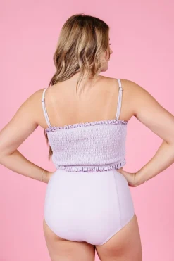 Kortni Jeane Cotton Purple | High-Waisted Bottoms CottonPurple Clearance