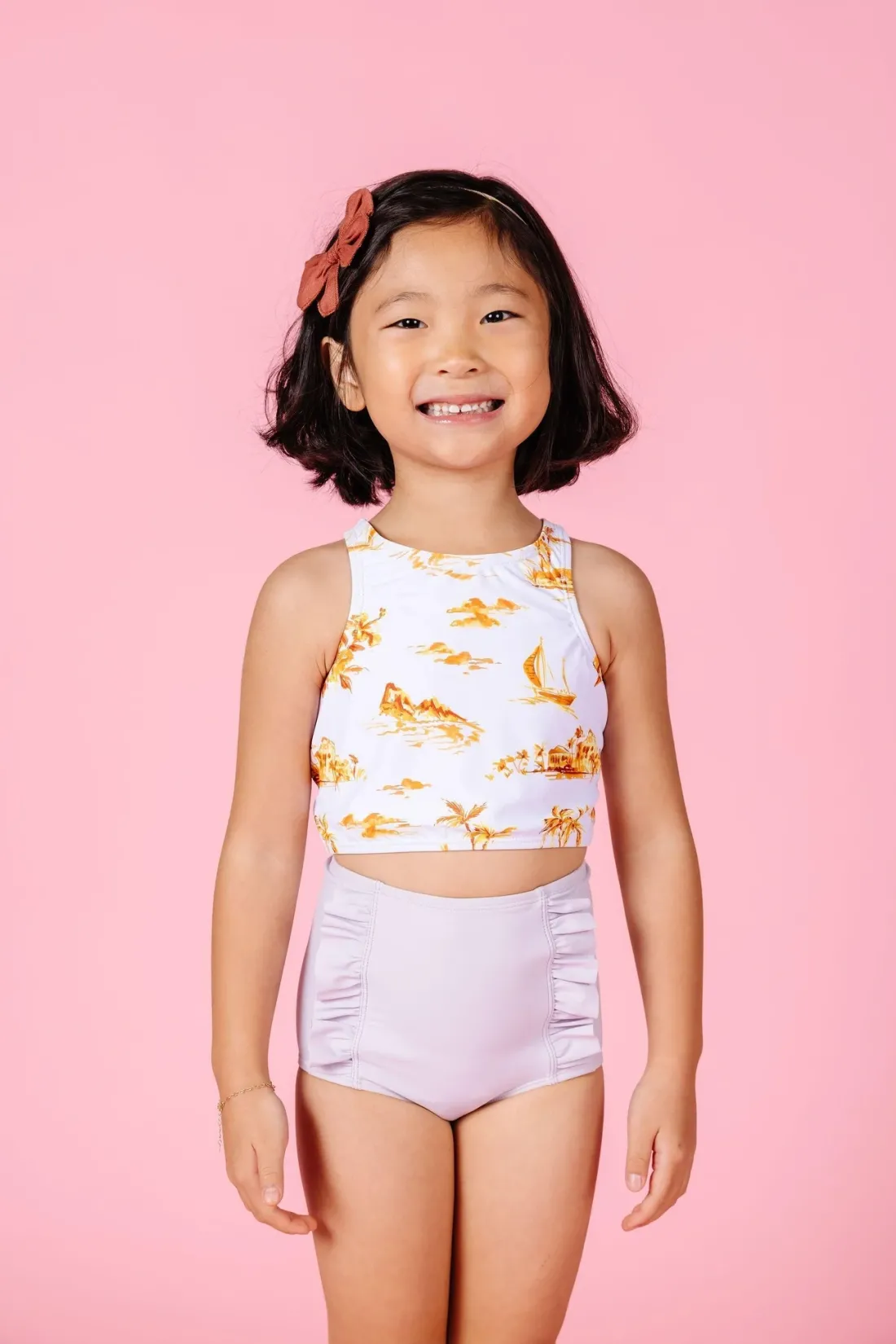 Kortni Jeane Cotton Purple | Mini Down in Front Ruffle Bottoms CottonPurple Hot