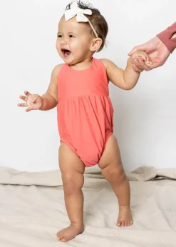 Kortni Jeane Deep Coral | Baby Romper One-Piece DeepCoral Fashion