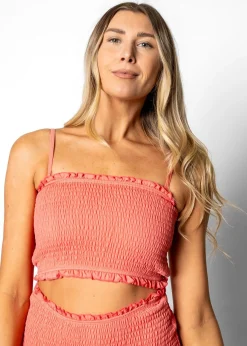 Kortni Jeane Deep Coral | Bandeau Top DeepCoral Sale