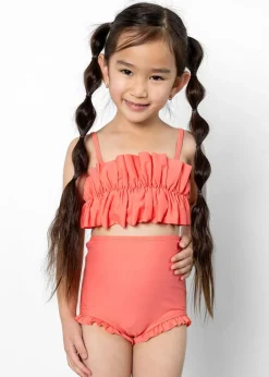 Kortni Jeane Deep Coral | Mini All Ruffled Up Bottoms DeepCoral Hot