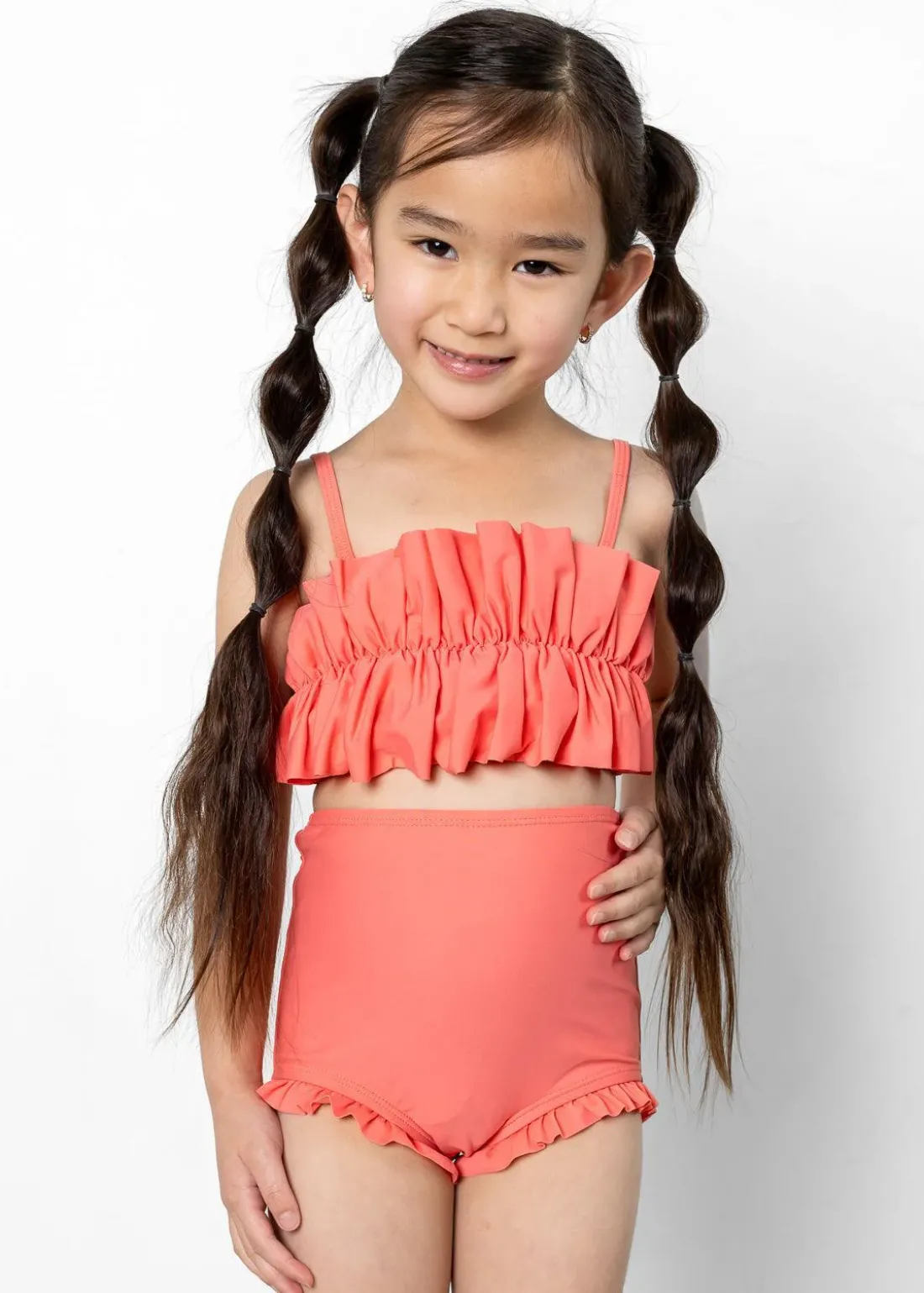 Kortni Jeane Deep Coral | Mini Oversized Ruffle Top DeepCoral Fashion