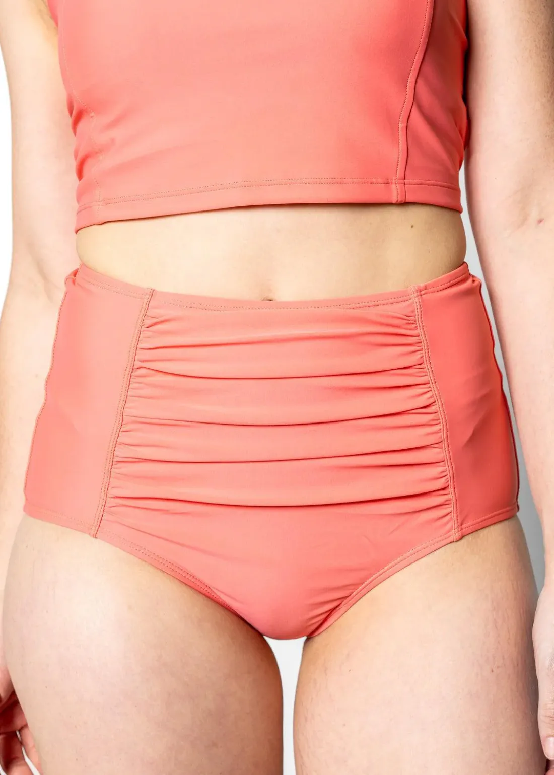 Kortni Jeane Deep Coral | Ruched Bottoms 2.0 DeepCoral Outlet