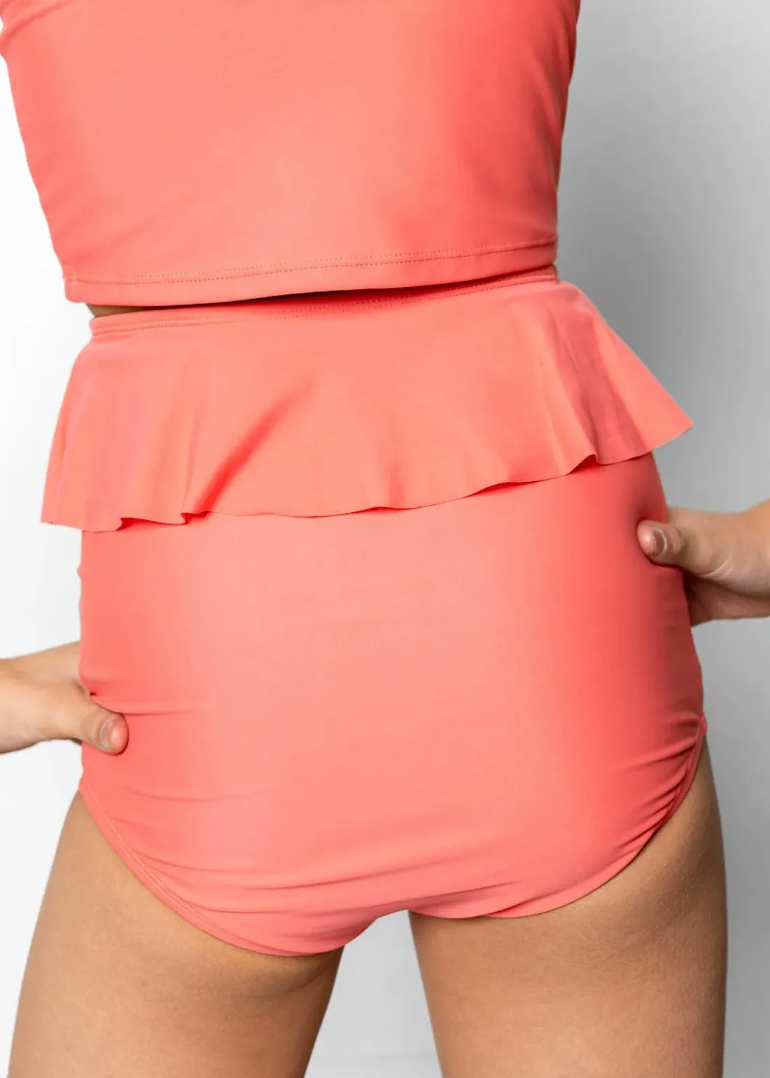 Kortni Jeane Deep Coral | Youth Peplum Bottoms DeepCoral Outlet