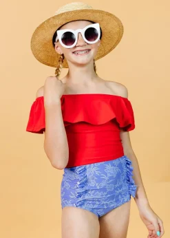 Kortni Jeane Elegant Floral | Youth Down in Front Ruffle Bottoms ElegantFloral Outlet