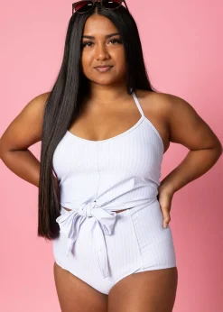 Kortni Jeane Light Blue Stripe | High-Waisted Bottoms LightBlueStripe Discount