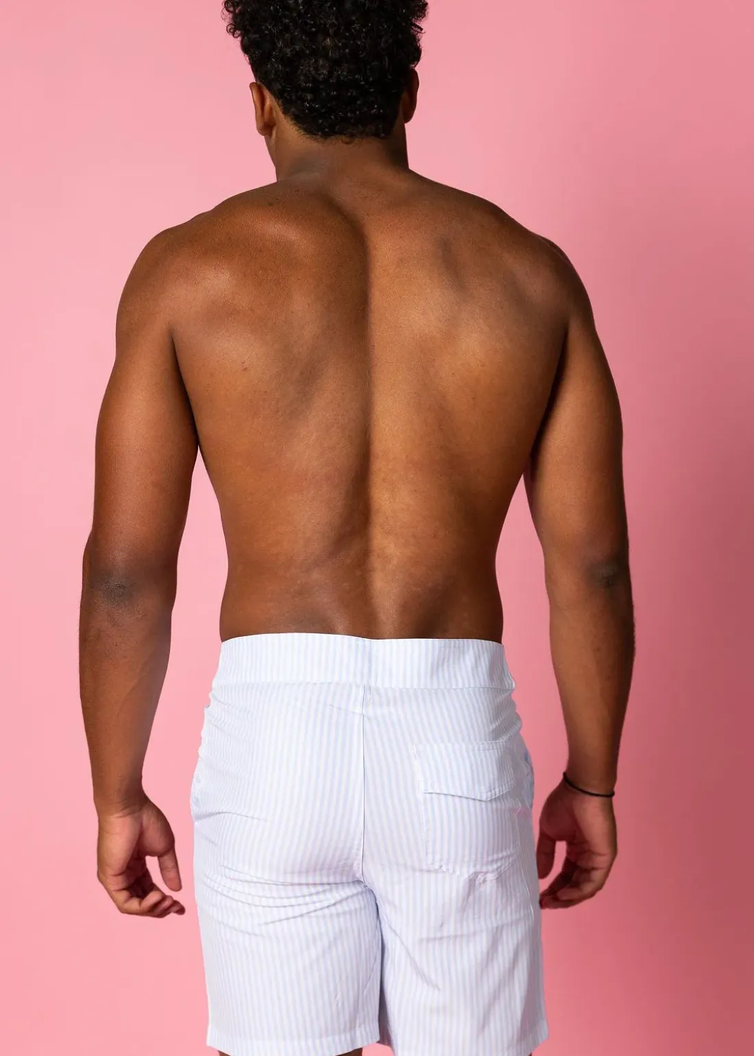 Kortni Jeane Light Blue Stripe | Mens Swim Trunks LightBlueStripe Sale