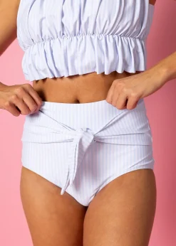 Kortni Jeane Light Blue Stripe | Tie-Up-Front Bottoms LightBlueStripe Online