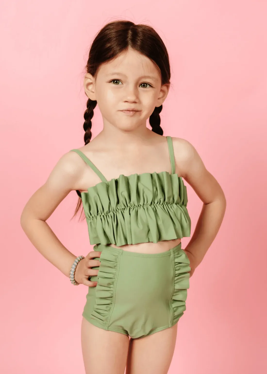 Kortni Jeane Meadow Green | Mini Oversized Ruffle Top MeadowGreen Online