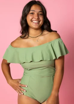 Kortni Jeane Meadow Green | Ruffled Around Top MeadowGreen Discount