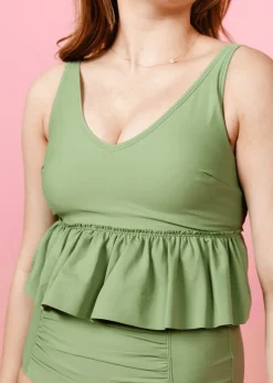 Kortni Jeane Meadow Green | V-Neck Top MeadowGreen Clearance