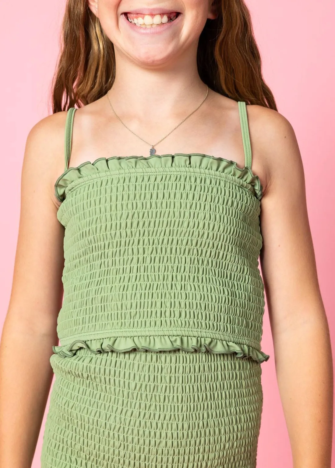 Kortni Jeane Meadow Green | Youth Bandeau Top MeadowGreen Discount