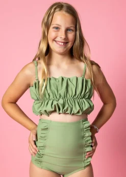 Kortni Jeane Meadow Green | Youth Down in Front Ruffle Bottoms MeadowGreen Sale