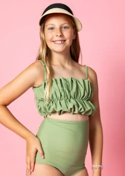 Kortni Jeane Meadow Green | Youth High-Waisted Bottoms MeadowGreen Clearance