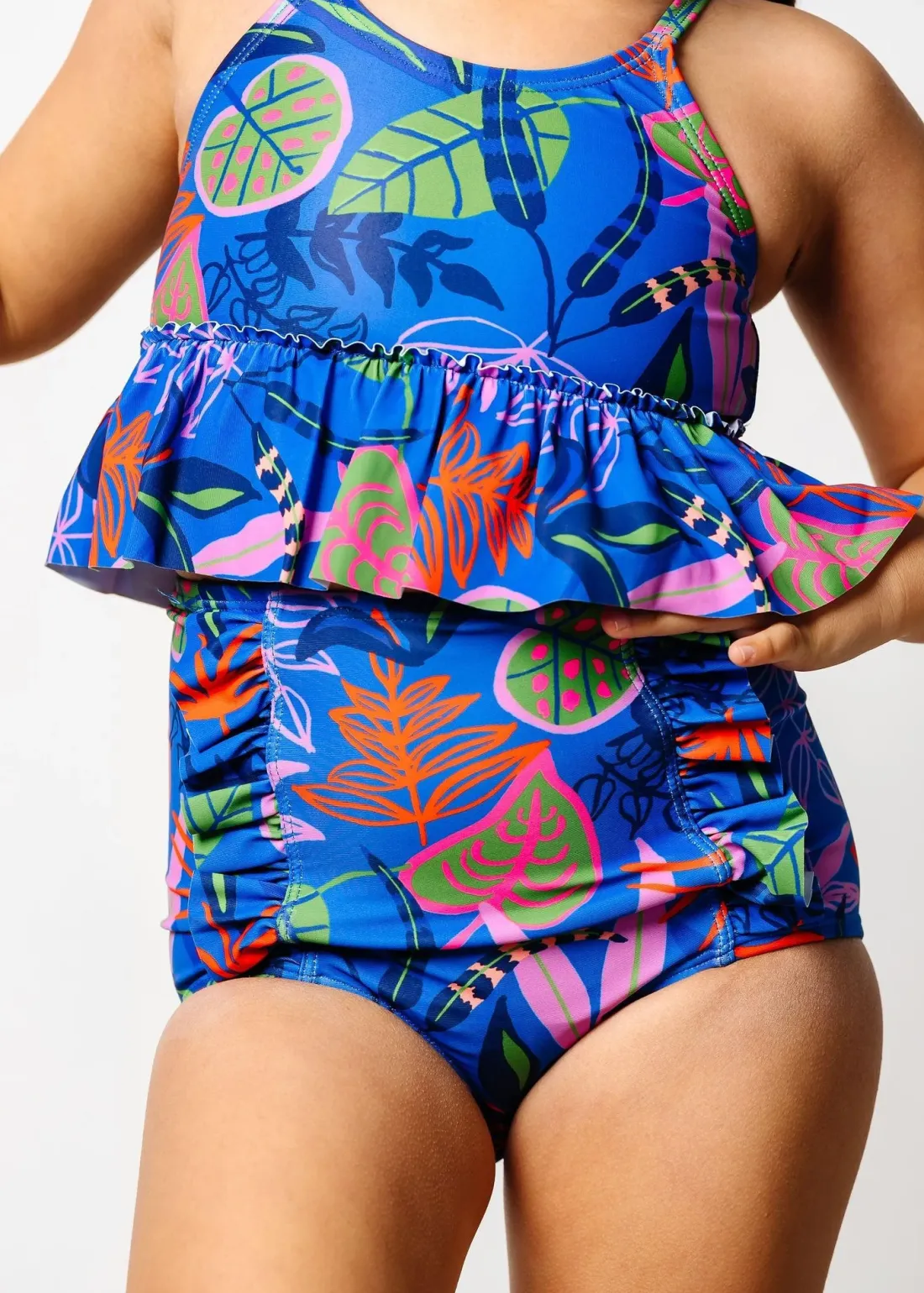 Kortni Jeane Midnight Jungle | Mini Down in Front Ruffle Bottoms Midnight_Jungle Sale