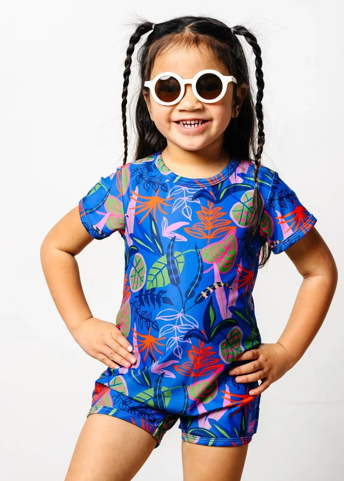 Kortni Jeane Midnight Jungle | Mini Shorties Rashguard (Unisex) Midnight_Jungle Clearance