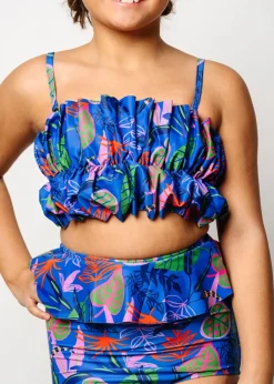 Kortni Jeane Midnight Jungle | Youth Oversized Ruffle Top Midnight_Jungle Fashion