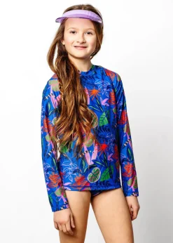 Kortni Jeane Midnight Jungle | Youth Rashguard Top (Unisex) Midnight_Jungle Discount