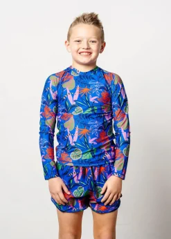 Kortni Jeane Midnight Jungle | Youth Rashguard Top (Unisex) Midnight_Jungle Discount